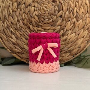 Handmade Pink Crochet Pen Holder